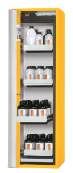 Bezpečnostní skříň s požární odolností 90min, skládací dveře (levé dveře)_4x zásuvka, ocelový poplastovaný plech